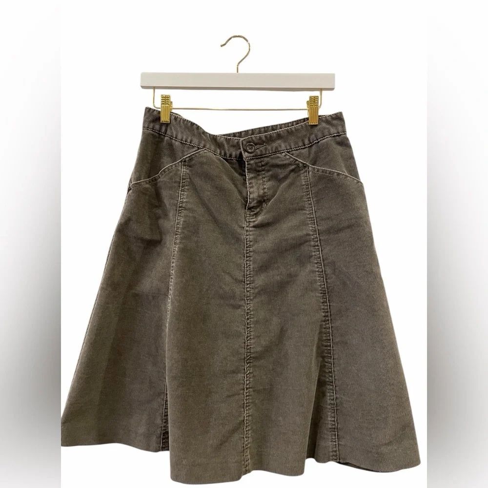 GAP Vintage Corduroy Charcoal A-Line Skirt